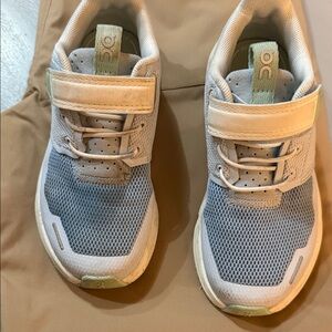 On Kids' Blue and Cream Sneakers